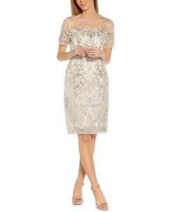 Adrianna Papell Embellished Sheath Dress