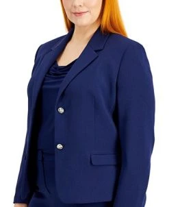 Kasper Plus Size Two-Button Blazer -Anne Klein Sales Store 20597534 fpx
