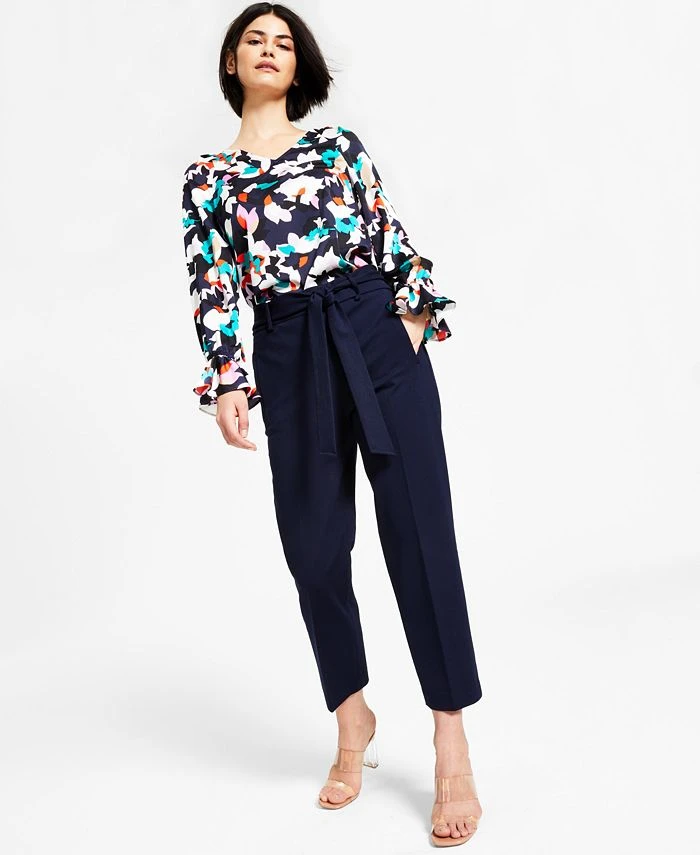 Bar III Women's Tie Front Capris Pants, Created For Macy's 1 Bar III Women's Tie Front Capris Pants, Created For Macy's