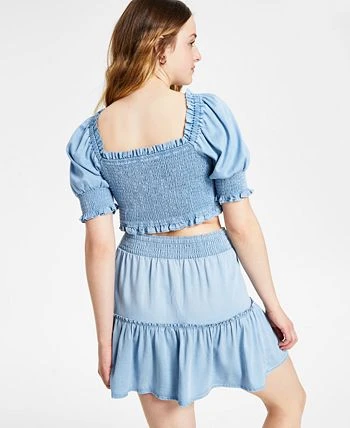 Bar III Women's Smocked Crop Top, Created For Macy's 2 Bar III Women's Smocked Crop Top, Created For Macy's - Image 2