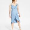 Bar III Women's Ruffled-Edge Wrap Dress, Created For Macy's