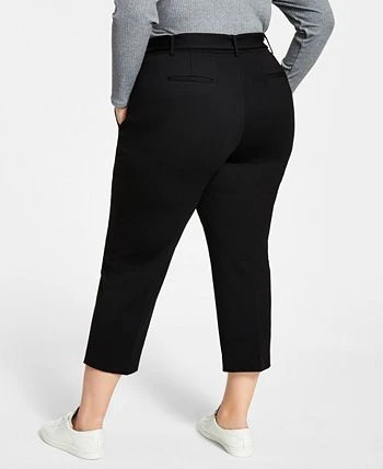 Bar III Plus Size Cropped Tie-Front Pants, Created For Macy's 6 Bar III Plus Size Cropped Tie-Front Pants, Created For Macy's - Image 6