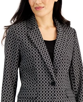 Kasper Ring-Print One-Button Blazer 3 Kasper Ring-Print One-Button Blazer - Image 3