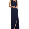 Adrianna Papell Embellished-Back Asymmetrical Gown