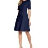 Adrianna Papell Women's Short Sleeve Tie-Front Dress