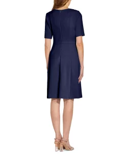 Adrianna Papell Women's Short Sleeve Tie-Front Dress -Anne Klein Sales Store 20753188 fpx