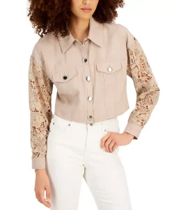 INC International Concepts Women's Lace-Sleeve Jacket, Created For Macy's -Anne Klein Sales Store 20785286 fpx