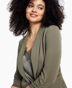 Bar III Knit-Crepe Ruched-Sleeve Blazer, Created For Macy's 17 Bar III Knit-Crepe Ruched-Sleeve Blazer, Created For Macy's -Anne Klein Sales Store 20796456 fpx