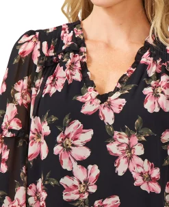 CeCe Floral-Print Ruffled Dress -Anne Klein Sales Store 20797842 fpx