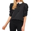 CeCe Ruched Puff-Sleeve Blouse