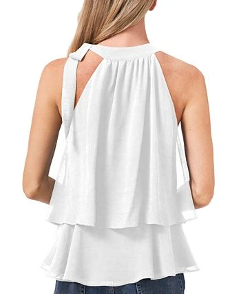 CeCe Women's Tiered Tie-Neck Sleeveless Halter Blouse 2 CeCe Women's Tiered Tie-Neck Sleeveless Halter Blouse - Image 2