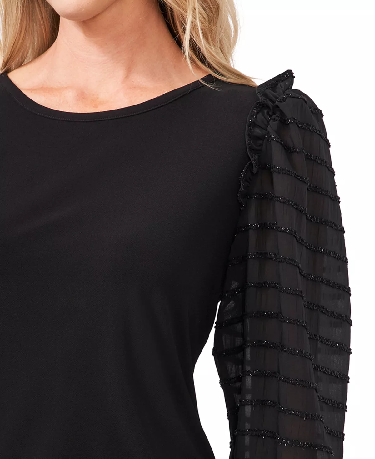 CeCe Mixed-Media Knit Top 3 CeCe Mixed-Media Knit Top - Image 3