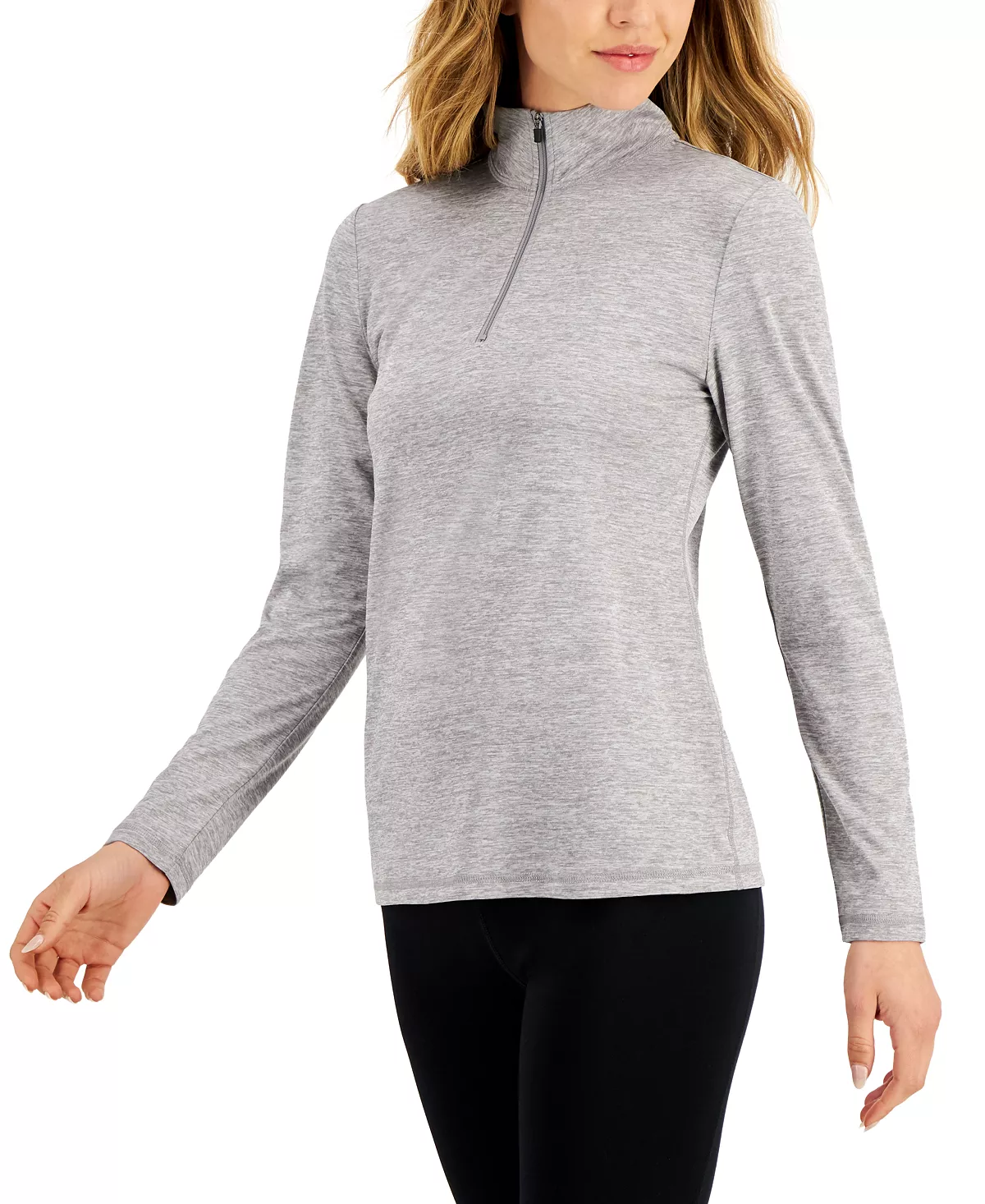 ID Ideology Women's Essentials Quarter-Zip Top, Created For Macy's 1 ID Ideology Women's Essentials Quarter-Zip Top, Created For Macy's