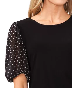 CeCe Lip-Dot Sleeve Top -Anne Klein Sales Store 20929035 fpx