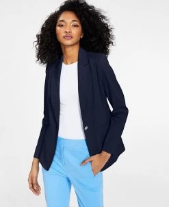 Bar III Women's Notch-Collar Single Button Blazer, Created For Macy's