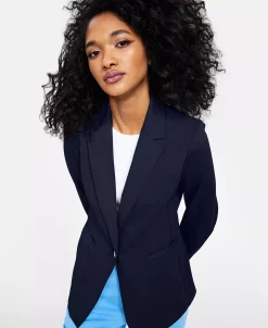 Bar III Women's Notch-Collar Single Button Blazer, Created For Macy's -Anne Klein Sales Store 20931432 fpx