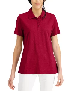 Karen Scott Cotton Short Sleeve Polo Shirt, Created For Macy's 20 Karen Scott Cotton Short Sleeve Polo Shirt, Created For Macy's -Anne Klein Sales Store 20950926 fpx