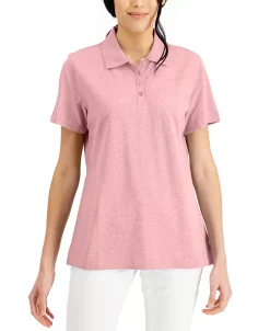 Karen Scott Cotton Short Sleeve Polo Shirt, Created For Macy's 21 Karen Scott Cotton Short Sleeve Polo Shirt, Created For Macy's -Anne Klein Sales Store 20950927 fpx