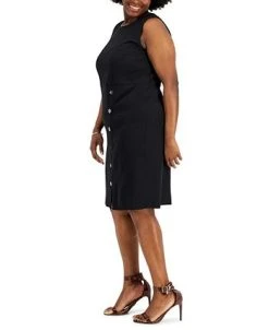 Kasper Plus Size Snap-Front Sheath Dress 8 Kasper Plus Size Snap-Front Sheath Dress -Anne Klein Sales Store 21028653 fpx