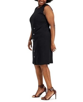 Kasper Plus Size Snap-Front Sheath Dress 3 Kasper Plus Size Snap-Front Sheath Dress - Image 3