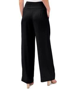 CeCe Pleated Wide-Leg Twill Pants -Anne Klein Sales Store 21107990 fpx