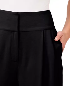 CeCe Pleated Wide-Leg Twill Pants -Anne Klein Sales Store 21107991 fpx
