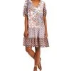 INC International Concepts Women's Mixed-Print Tiered Dress, Created For Macy's