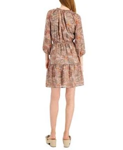 INC International Concepts Women's Paisley-Print Tiered Dress, Created For Macy's -Anne Klein Sales Store 21125685 fpx