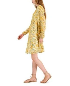 INC International Concepts Printed Empire-Waist Bow-Back Dress, Created For Macy's -Anne Klein Sales Store 21125824 fpx