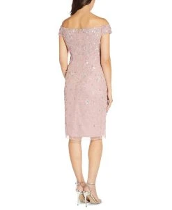 Adrianna Papell Off-The-Shoulder Embellished Sheath Dress -Anne Klein Sales Store 21167024 fpx