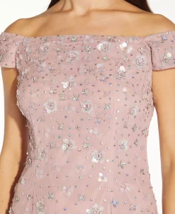 Adrianna Papell Off-The-Shoulder Embellished Sheath Dress -Anne Klein Sales Store 21167025 fpx