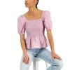 French Connection Organic Cotton Artina Smocked Peplum Top
