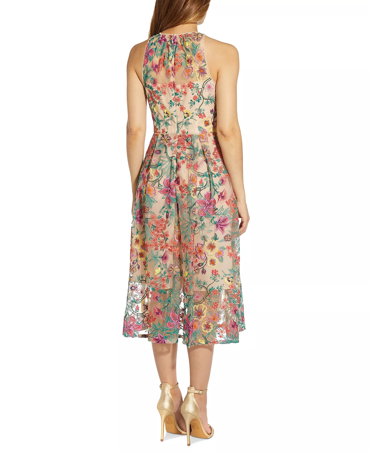 Adrianna Papell Floral Embroidered Fit & Flare Party Dress 2 Adrianna Papell Floral Embroidered Fit & Flare Party Dress - Image 2