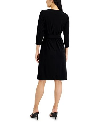 Alfani Women's V-Neck Wrap Dress, Created For Macy's 2 Alfani Women's V-Neck Wrap Dress, Created For Macy's - Image 2