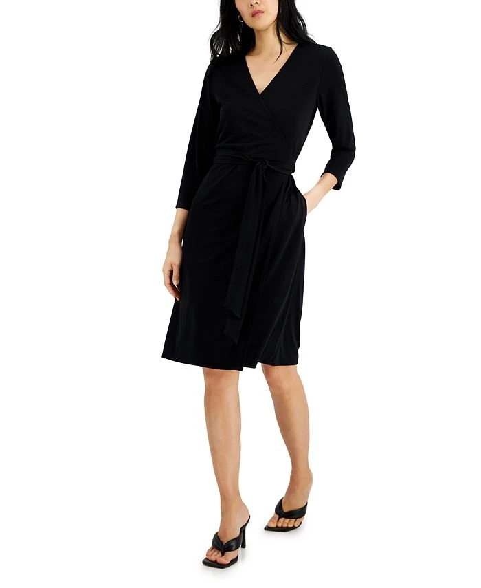 Alfani Women's V-Neck Wrap Dress, Created For Macy's 1 Alfani Women's V-Neck Wrap Dress, Created For Macy's