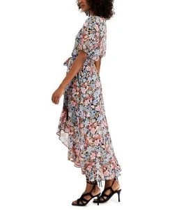 INC International Concepts Printed Ruffled Faux-Wrap Dress, Created For Macy's -Anne Klein Sales Store 21229703 fpx
