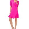 CeCe Ruffled Tie-Neck Dress