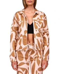 Sanctuary Printed Jeani Button-Down Denim Jacket