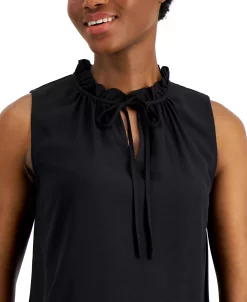 Anne Klein Women's Tulla Split-Neck Sleeveless Top -Anne Klein Sales Store 21252592 fpx