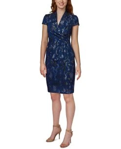 Adrianna Papell Surplice Sheath Dress