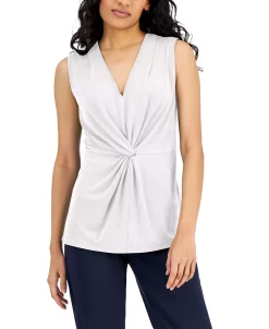 Alfani Twist-Front Sleeveless Top, Created For Macy's