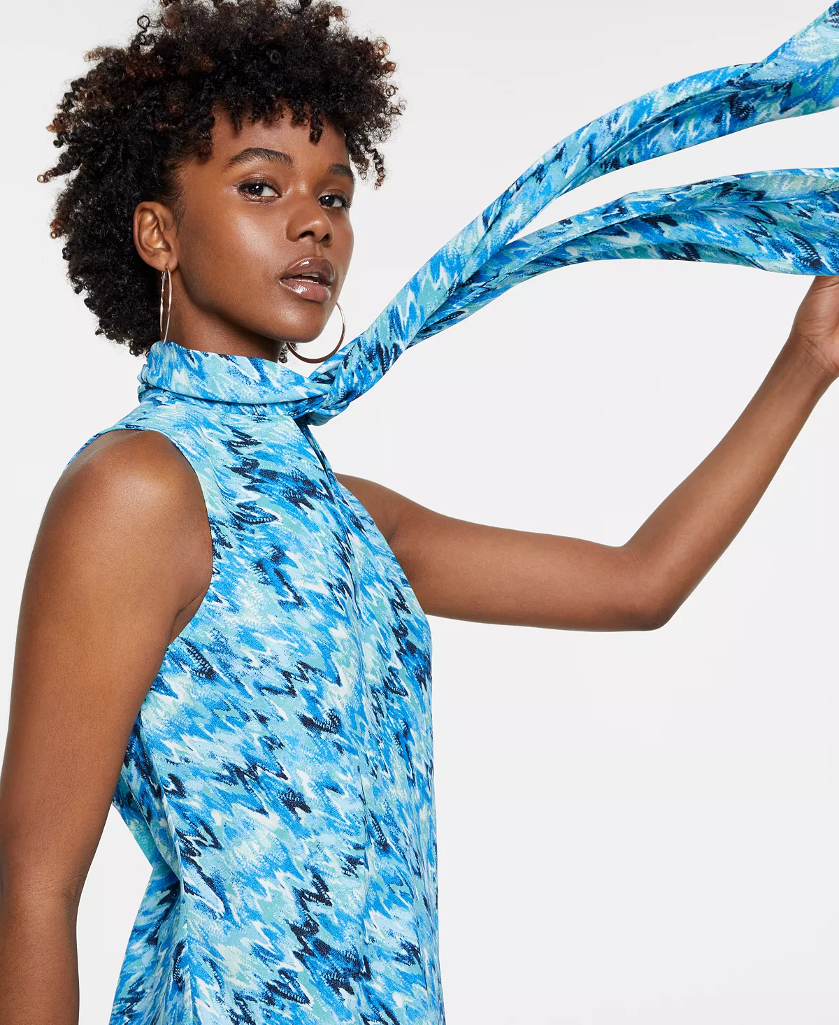 Bar III Women's Tie-Neck Sleeveless Top, Created For Macy's 3 Bar III Women's Tie-Neck Sleeveless Top, Created For Macy's - Image 3