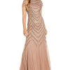 Adrianna Papell Embellished Godet-Inset Gown