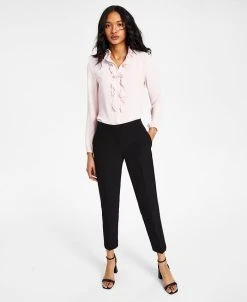 Bar III Women's Long Sleeve Ruffled Blouse, Created For Macy's -Anne Klein Sales Store 21359539 fpx