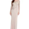 Adrianna Papell Embellished Illusion Gown