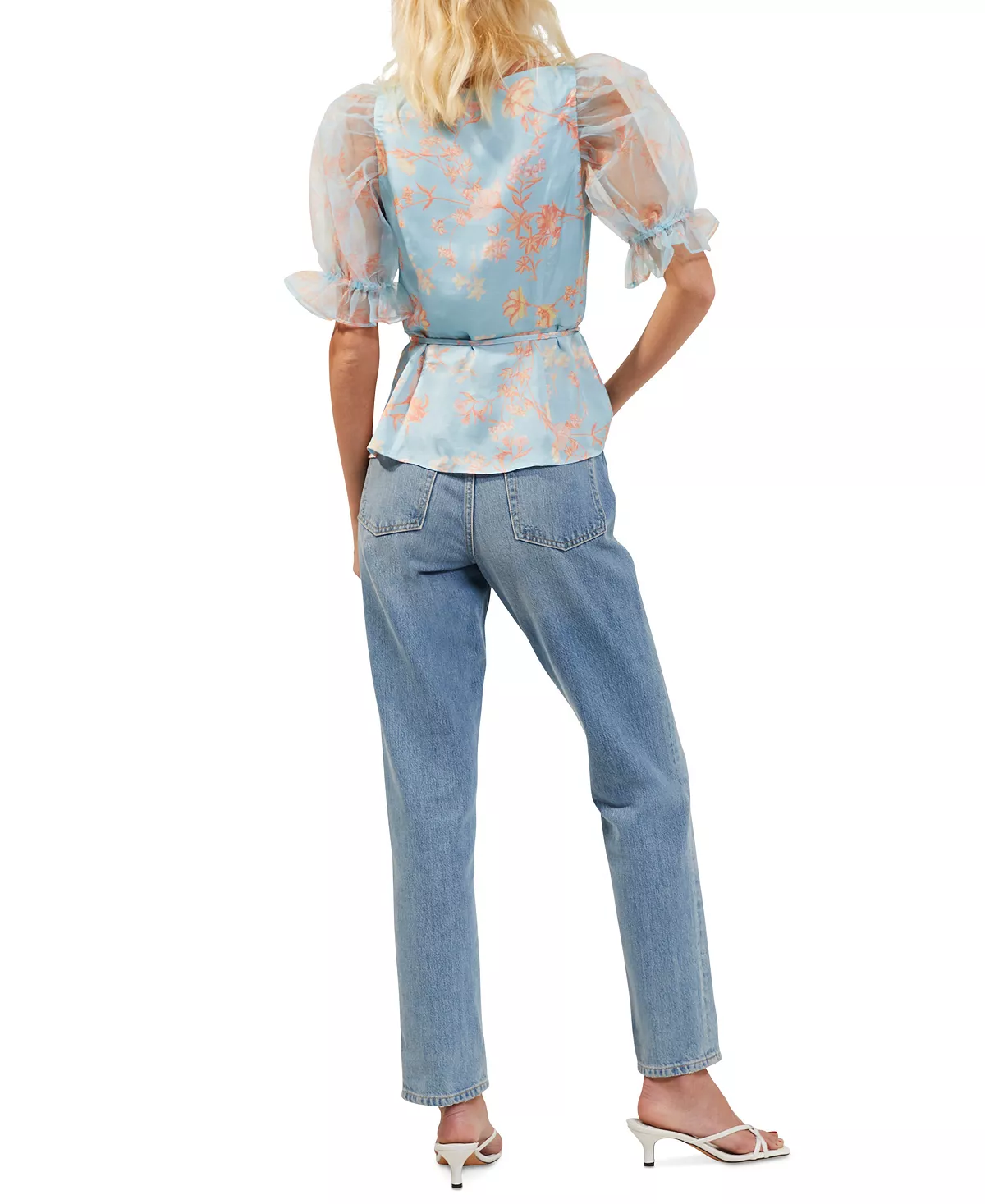 French Connection Women's Diana Puffed-Sleeve Tie-Waist Top 2 French Connection Women's Diana Puffed-Sleeve Tie-Waist Top - Image 2