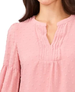 CeCe Women's Swiss Dot Blouson-Sleeve Top -Anne Klein Sales Store 21429429 fpx