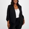 Bar III Plus Size Ruched Sleeve Blazer, Created For Macy's