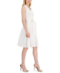 Anne Klein Women's Notch Collar Fit & Flare Dress -Anne Klein Sales Store 21448446 fpx