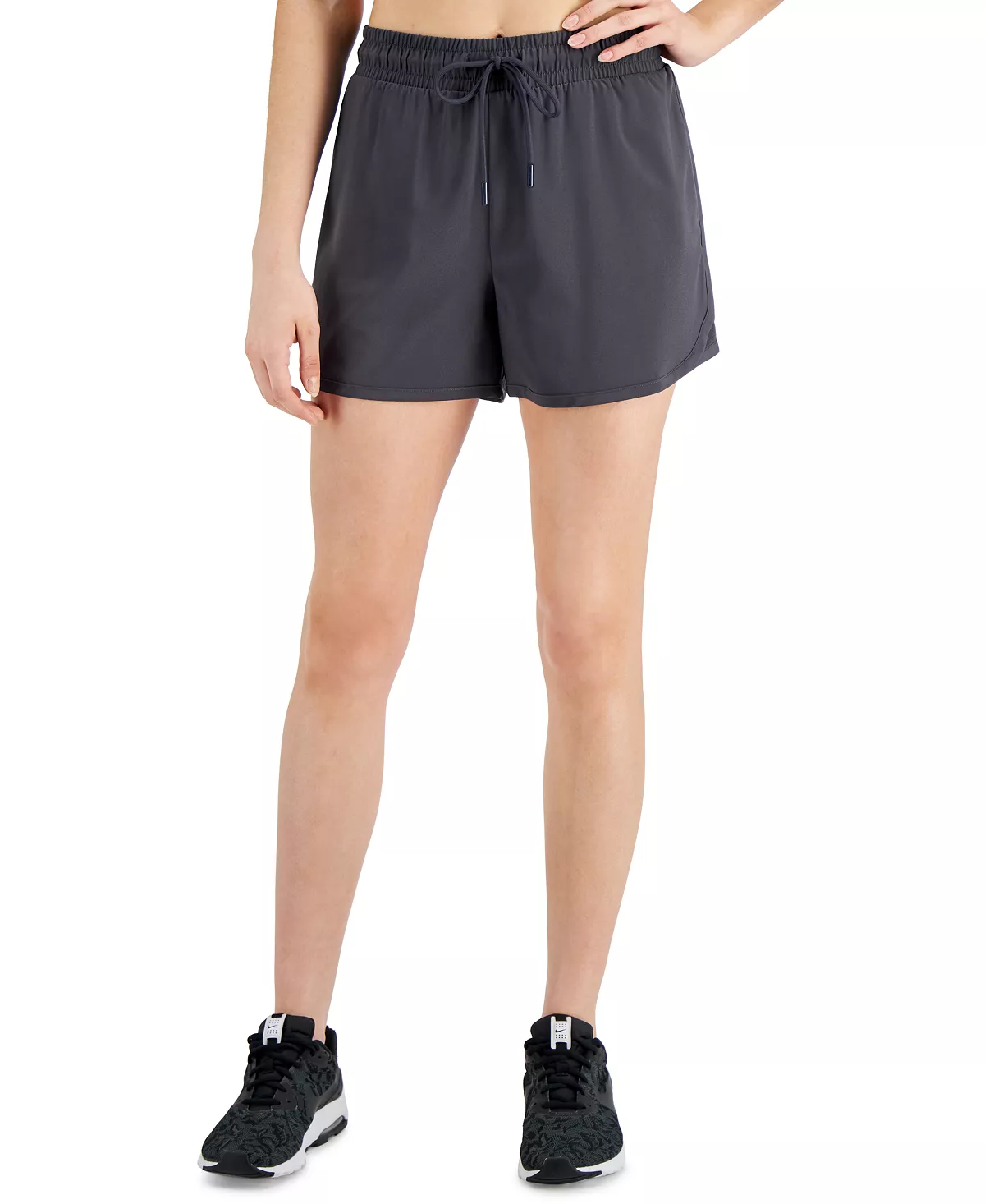ID Ideology Women's Drawstring Running Shorts, Created For Macy's 3 ID Ideology Women's Drawstring Running Shorts, Created For Macy's - Image 3